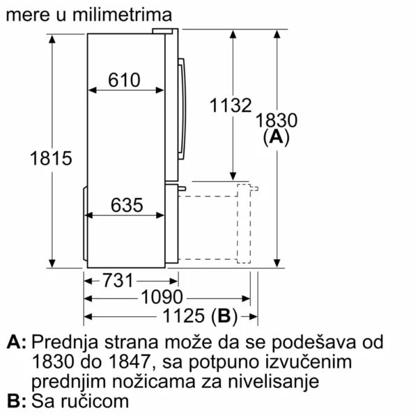 Bosch, Donji zamrzivač sa francuskim vratima, troje vrata 183 x 90.5 cm Nerđajući čelik (sa anti-fingerprint) - Image 6