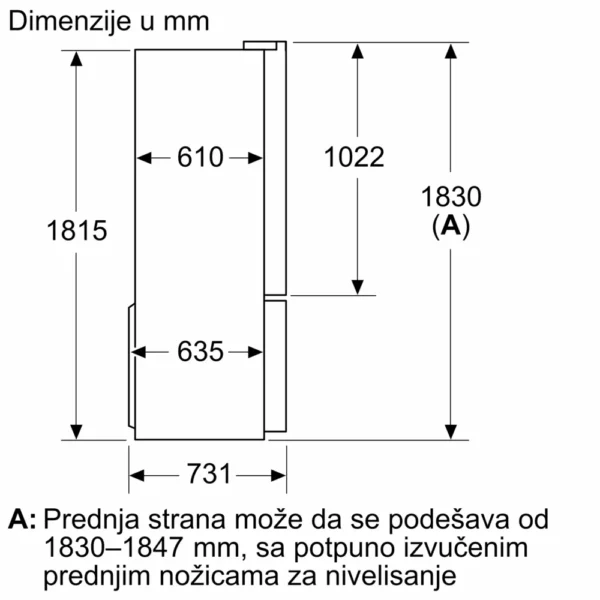 Bosch, Donji zamrzivač sa francuskim vratima, troje vrata 183 x 90.5 cm Nerđajući čelik (sa anti-fingerprint) - Image 4