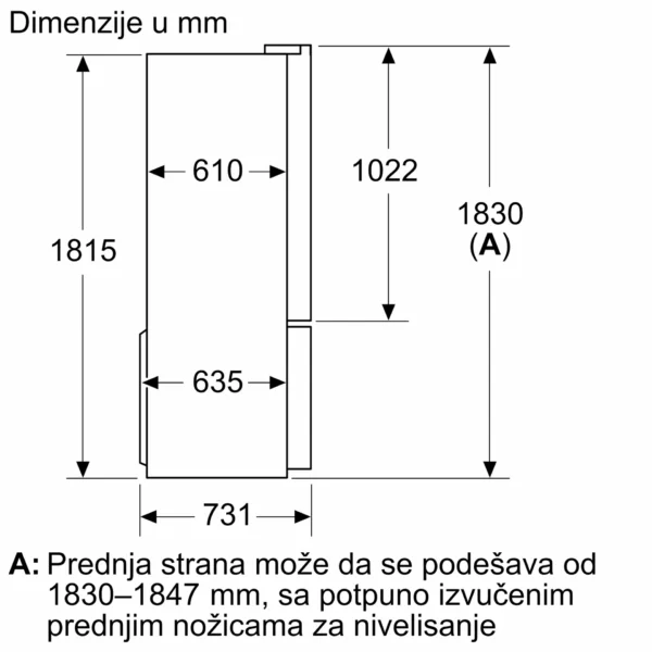 Bosch, Donji zamrzivač sa francuskim vratima, troje vrata 183 x 90.5 cm Tamni nerđajući čelik - Image 7