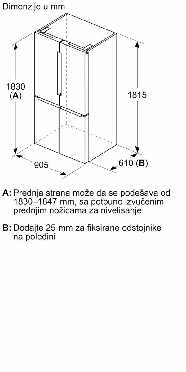 Bosch, Donji zamrzivač sa francuskim vratima, troje vrata 183 x 90.5 cm Nerđajući čelik (sa anti-fingerprint) - Image 5