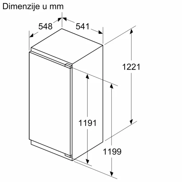 Bosch, Ugradni frižider sa odeljkom zamrzivača 122.5 x 56 cm Fiksna šarka - Image 10