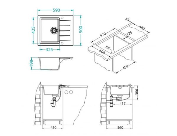 CADIT 10 sa sifonom arctic G11 - Image 2