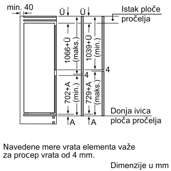 Bosch, Ugradni frižider sa zamrzivačem dole 177.2 x 55.8 cm Fiksna šarka - Image 7
