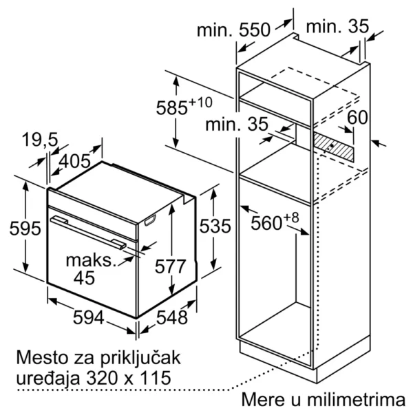 Bosch, Ugradna rerna 60 x 60 cm Crna - Image 6