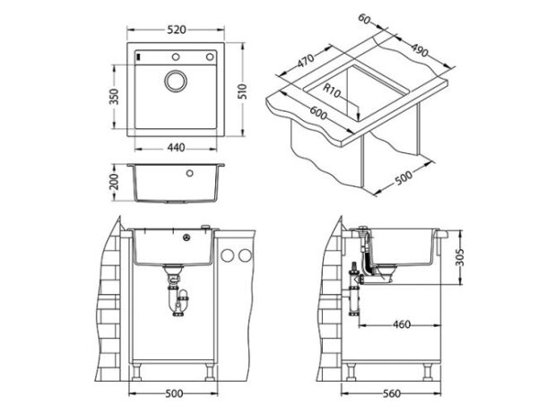 FORMIC 20 sa sifonom pebble - Image 2