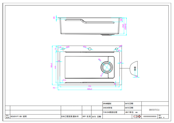 Sudopera od nerđajućeg čelika sa jednom posudom 80*50 cm, dubina 23 cm - Image 2