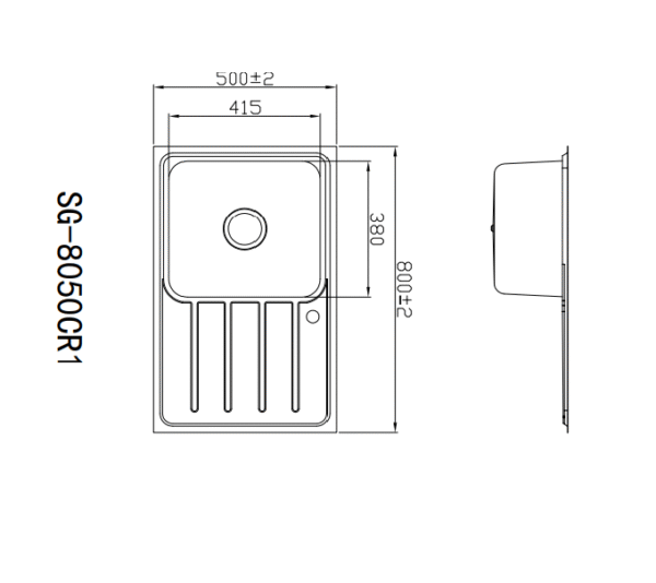 Sudopera od nerđajućeg čelika sa jednom posudom – jastuk 80*50 cm, dubina 18 cm - Image 3